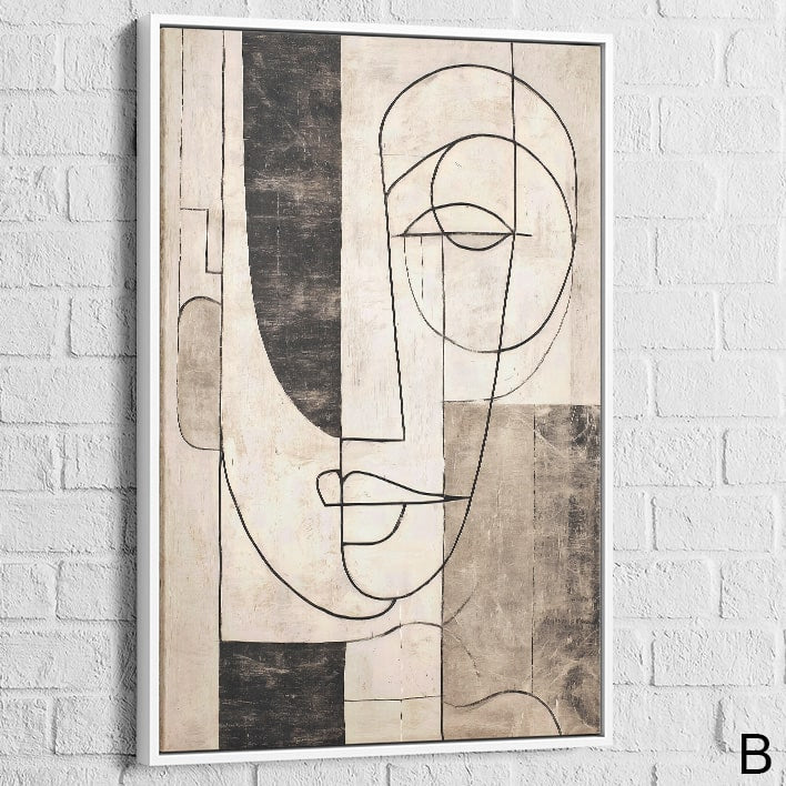 Tableau line art cadre blanc