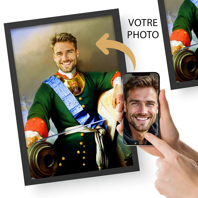 Tableau personnalisé style empereur historique avec photo