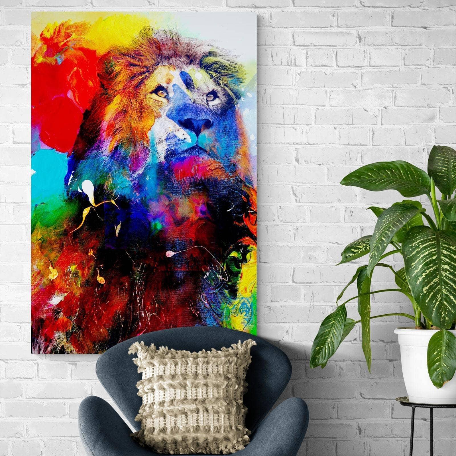 Tableau Lion Coloré - Montableaudeco