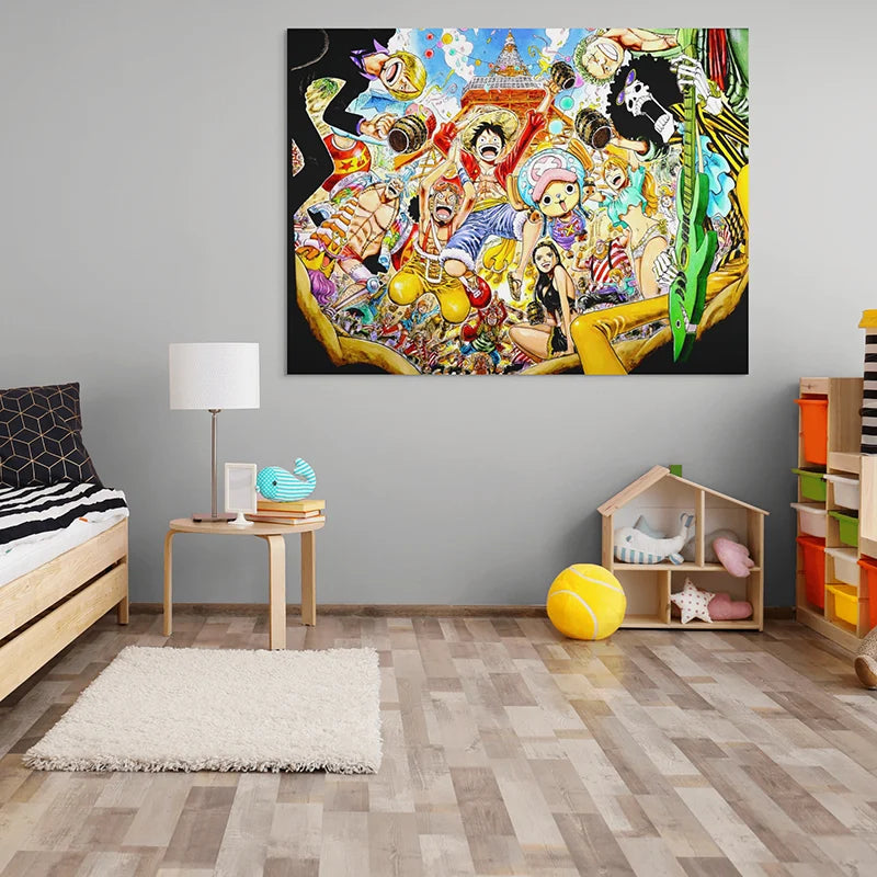 affiche One Piece à Paris avec Chapeau de Paille en fête