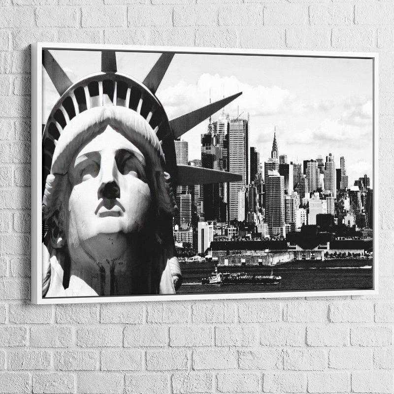 Tableau New York Noir et Blanc Liberty - Montableaudeco