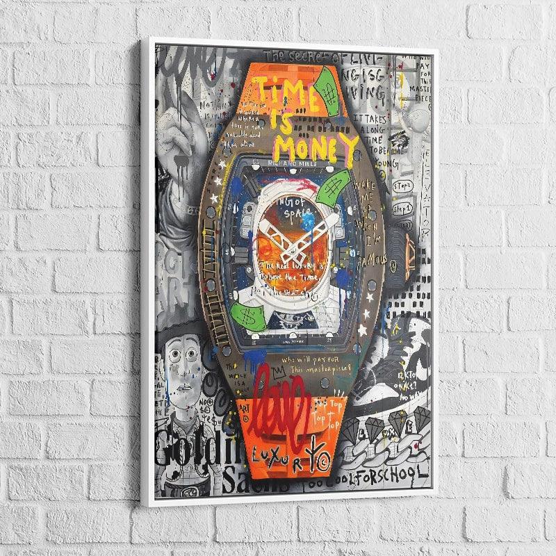 Tableau Street Art Time is Money - Montableaudeco